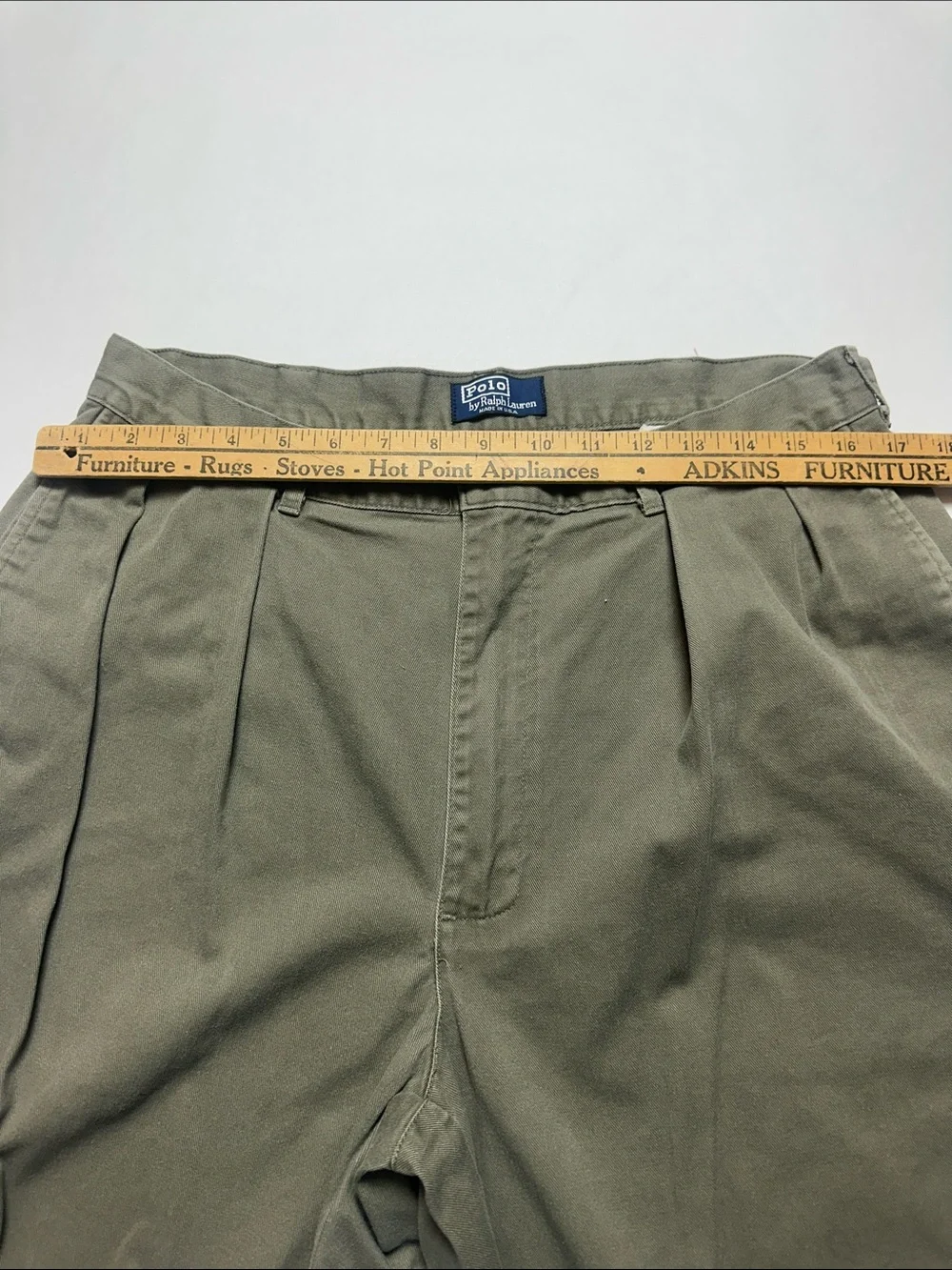 Vintage 90s Polo Ralph Lauren Pleated Chinos Olive Made USA 34x30